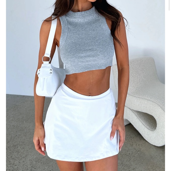 White Fox Boutique West Coast Love Mini Skort White NWT - Picture 1 of 8